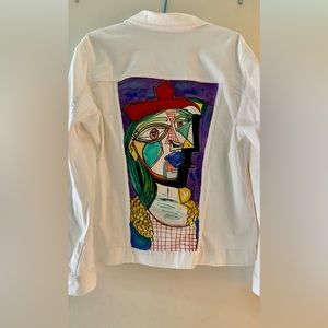 Hand painted Cotton jacket (jean jacket style)